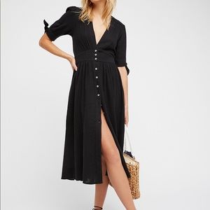 free people love of my life black midi dress